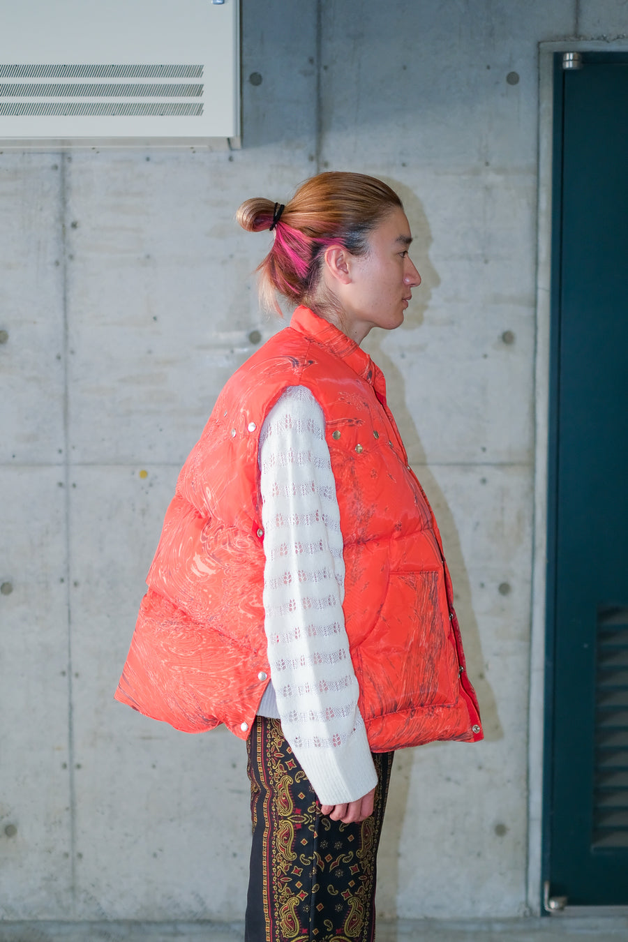 MASU MARBLE BANDANA PUFFER VEST