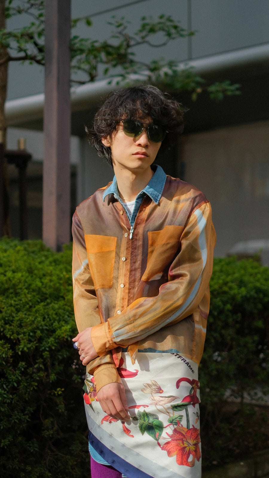 MASU 21SS ZIP-Up GLASS SHIR シャツ シアー - ミリタリージャケット