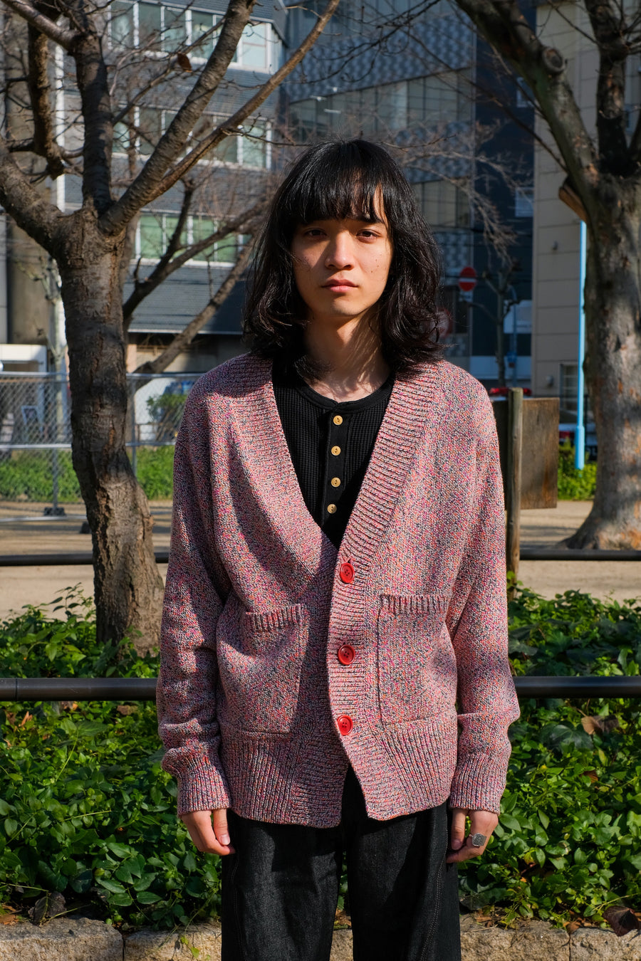 MASU 22SS】MELANGE LOOSE CARDIGAN - カーディガン