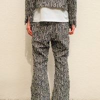 MASU(エムエーエスユー)のSTAR JACQUARD FLARE PANTS BLACKの通販