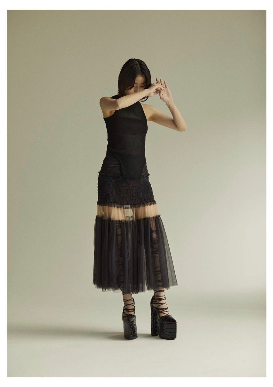 FETICO【新品未使用タグ付き】GATHERED TULLE TOP チュール