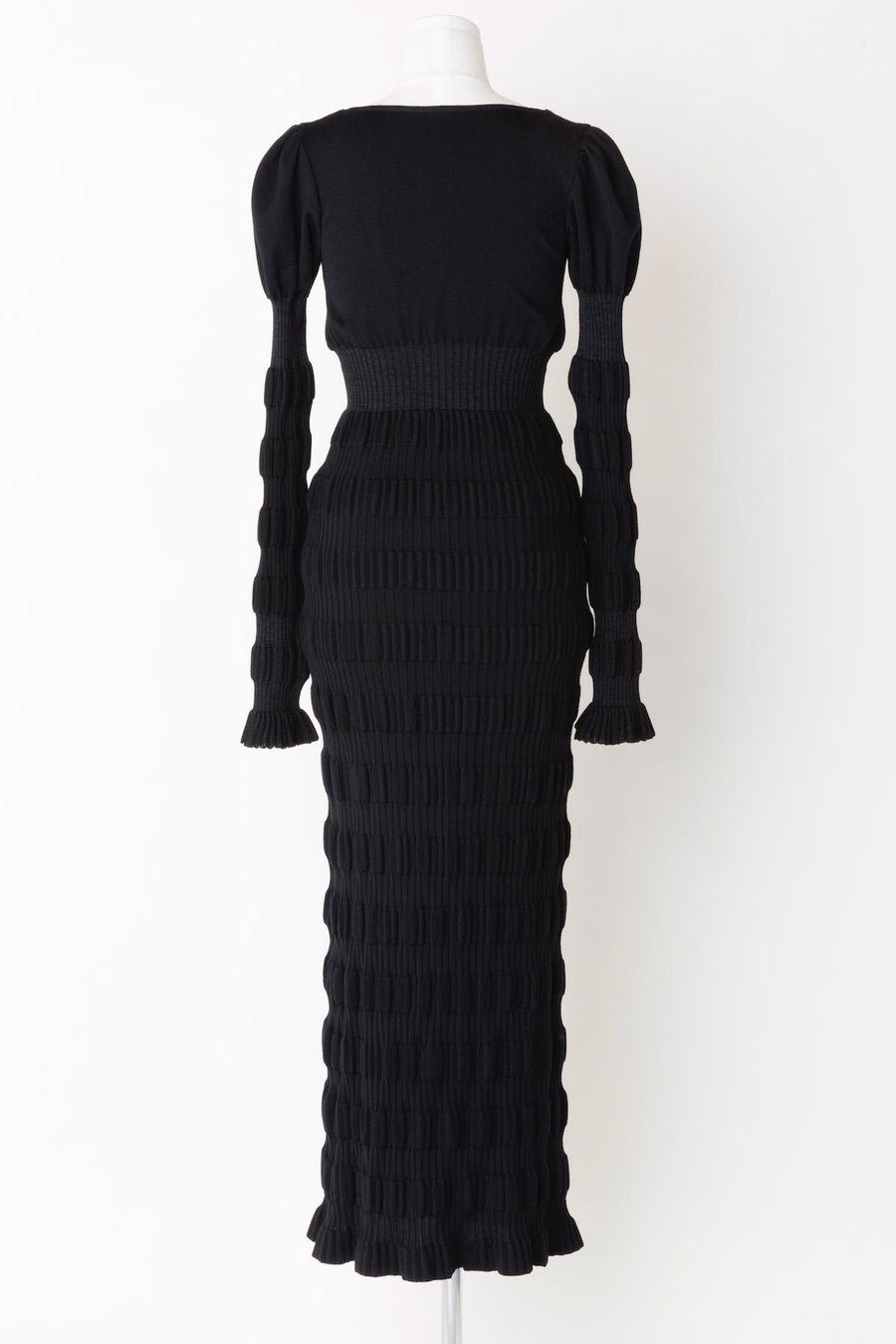 FETICO STRIPE RIB KNIT DRESS BLACK | myglobaltax.com