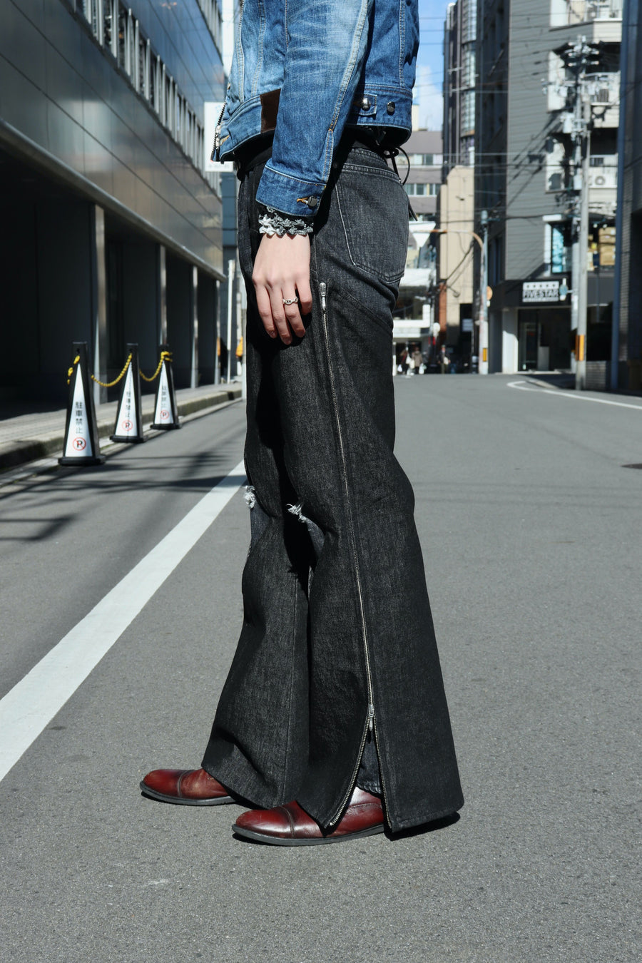 MASU 23ss DENIM CHAPS(BLACK)-