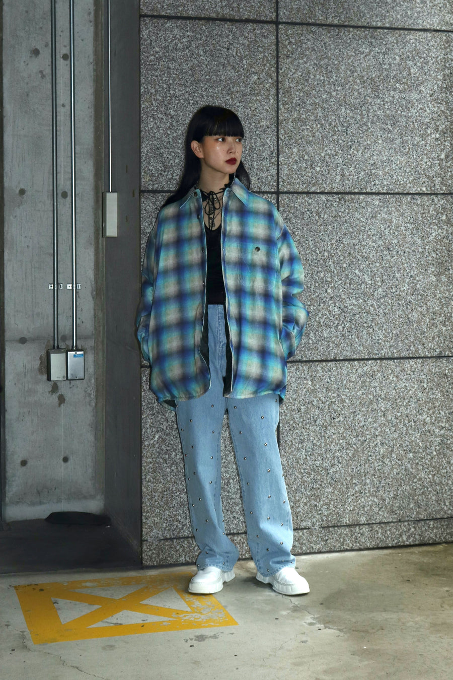 BURBERRY ピッコロリバーシブルカシミヤマフラー-