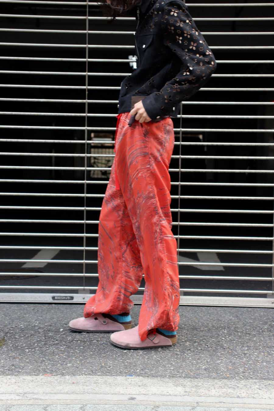 正規品 MASU 22aw MARBLE BANDANA EASY PANTS(RED) ワークパンツ