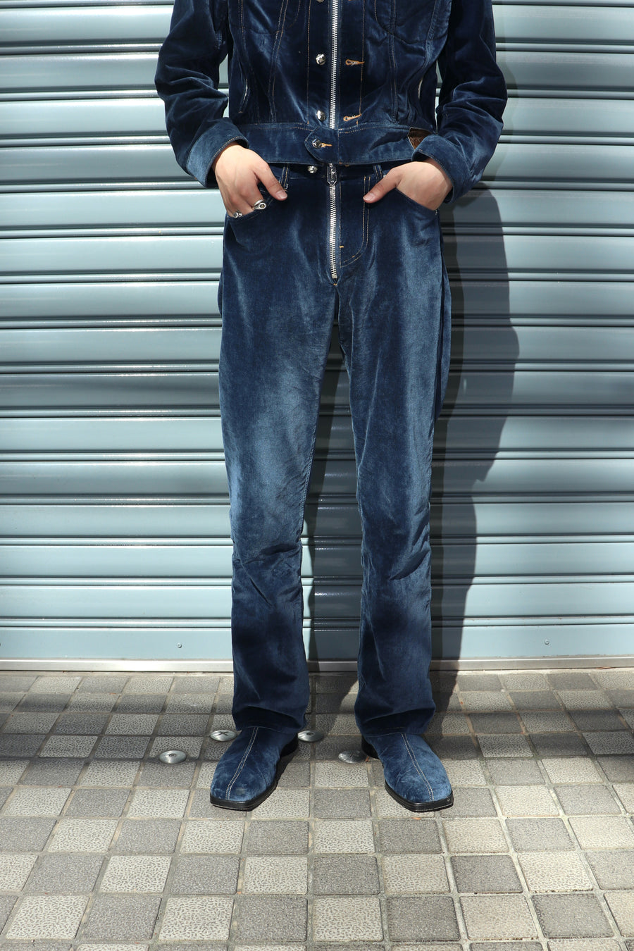 MASU(エムエーエスユー)のINDIGO VELVET FLARE JEANSの通販｜PALETTE