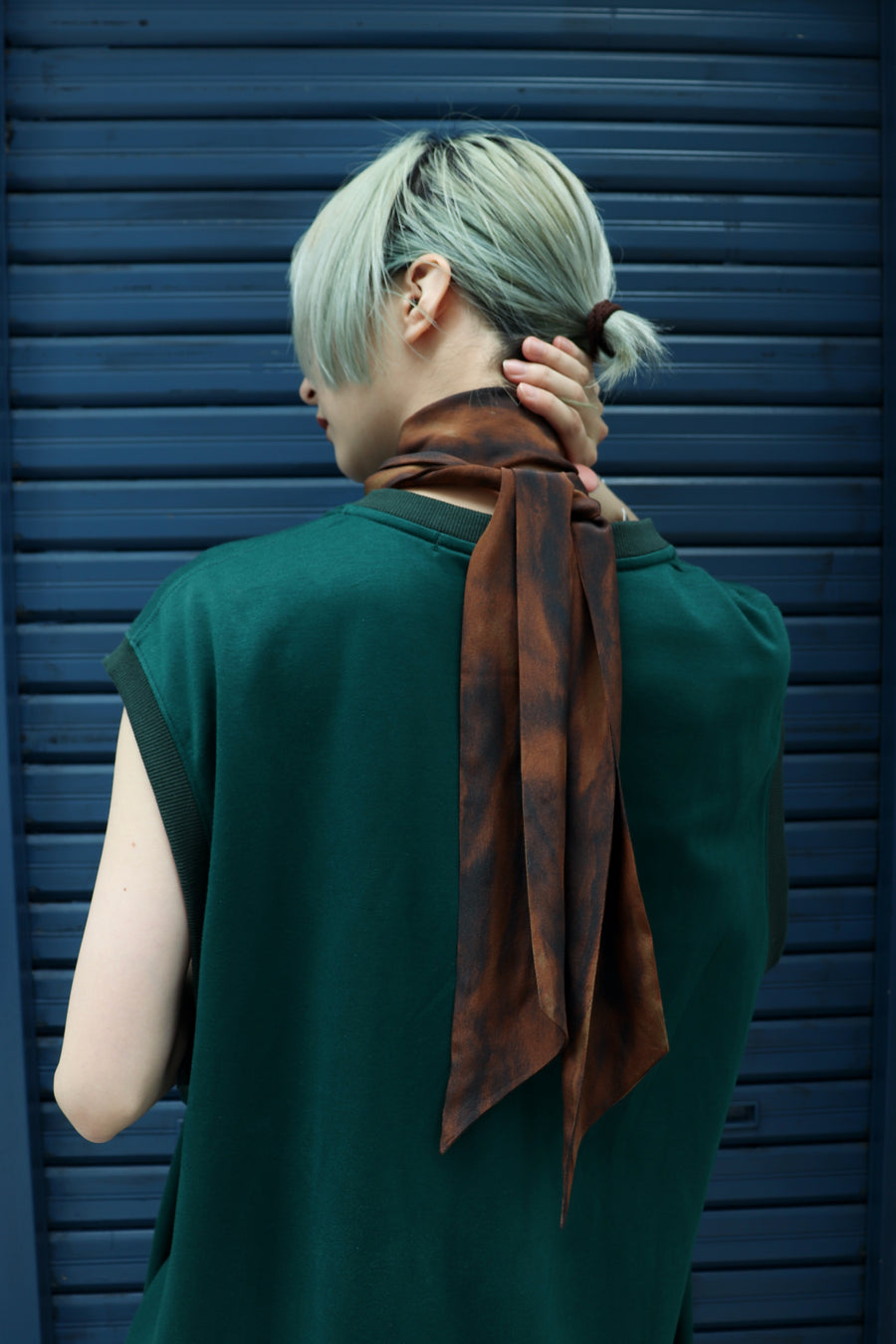 21AW MASU FUR PRINT SILK SCARF BROWNファッション小物 - バンダナ