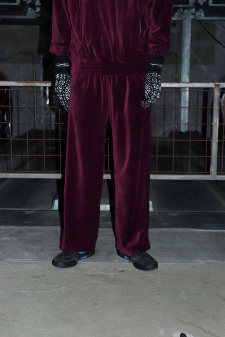 LITTLEBIG(リトルビッグ)のVelour Track Pants Bordeaux(トラック