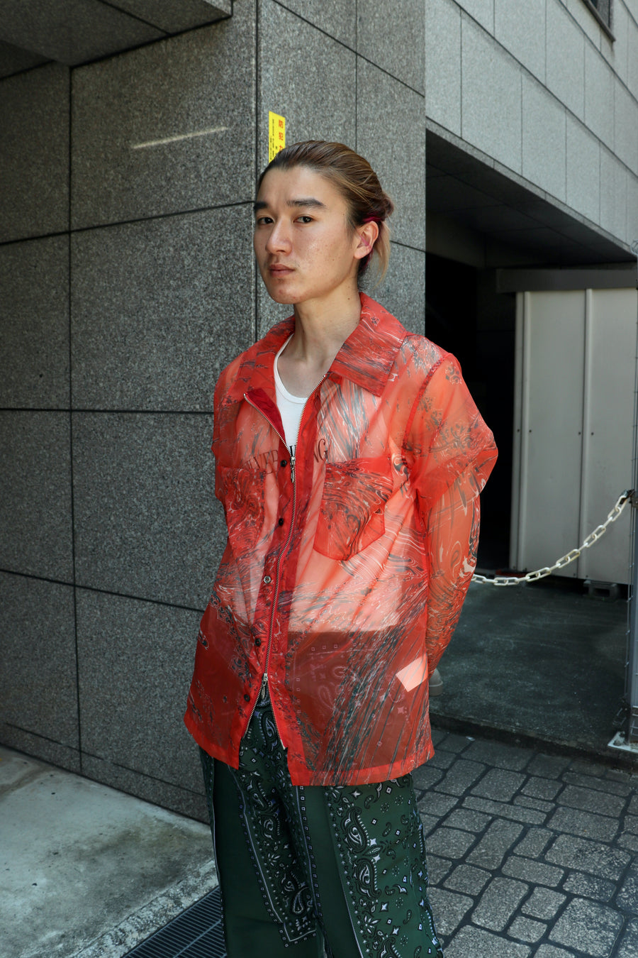 MASU ZIP-UP MARBLE BANDANA SHIRT size48-