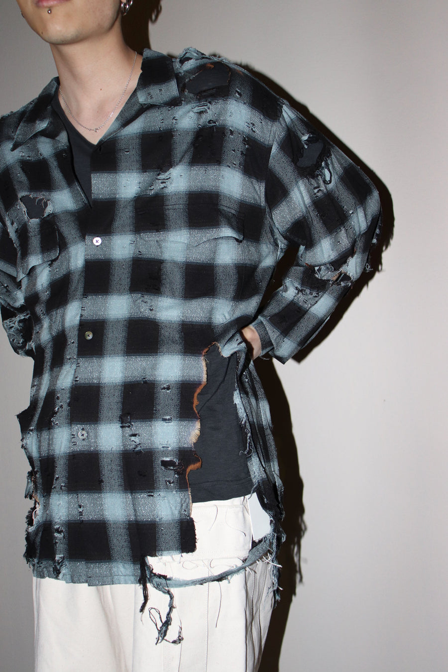 SUGARHILL(シュガーヒル)のBURNT OMBRE PLAID BLOUSE TURQUOISEの通販