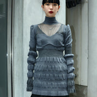 FETICO(フェティコ)のSTRIPE RIB KNIT JUMPER GRAY(ニット)の通販