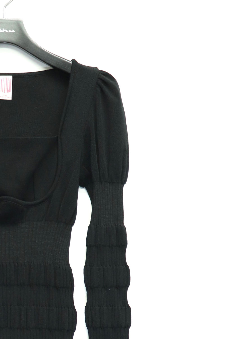 STRIPE RIB KNIT DRESS フェティコ BLACK cinema.sk