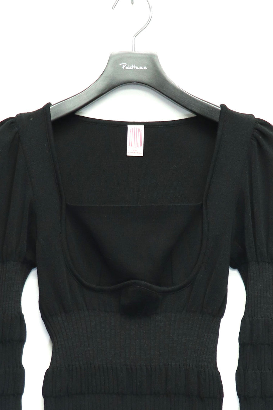 FETICO STRIPE RIB KNIT DRESS BLACK | myglobaltax.com