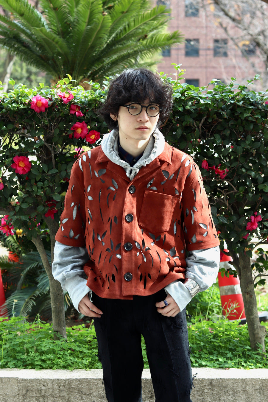 春夏秋冬おさんぽシリーズ Ｅ MASU Flower Cut Leather Shirts - 通販