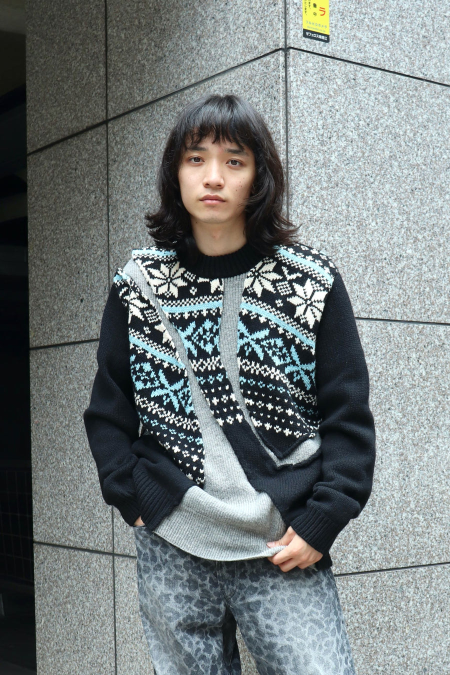 YUKI HASHIMOTO(ユウキハシモト)のPATCHWORK SKI JUMPER BLACKの通販