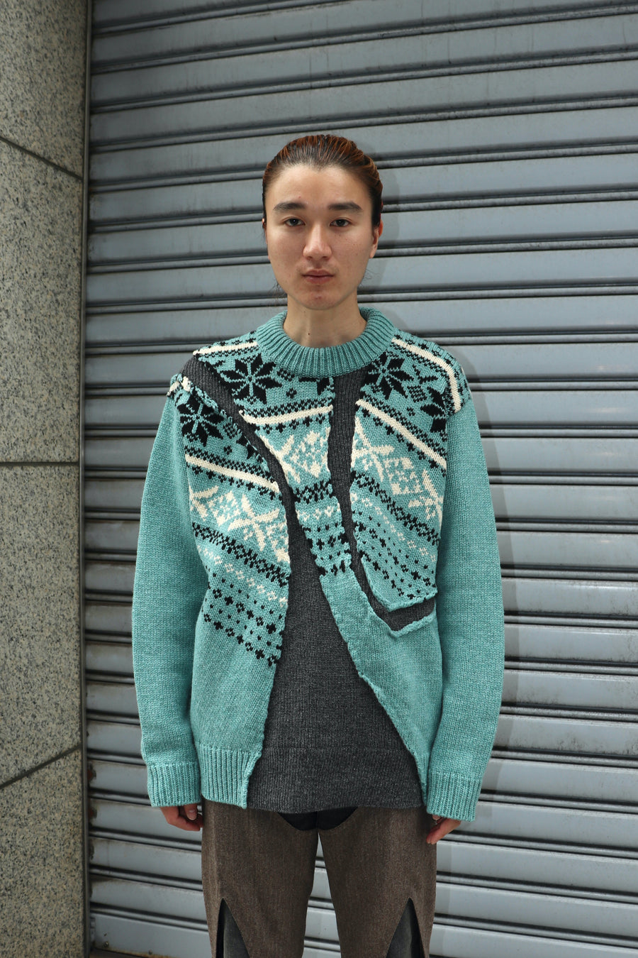 YUKI HASHIMOTO(ユウキハシモト)のPATCHWORK SKI JUMPER BLUEの通販