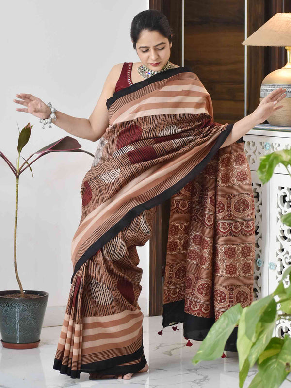 Ajrakh saree | Buy Ajrakh Print Cotton & Modal Silk Sarees Online ...