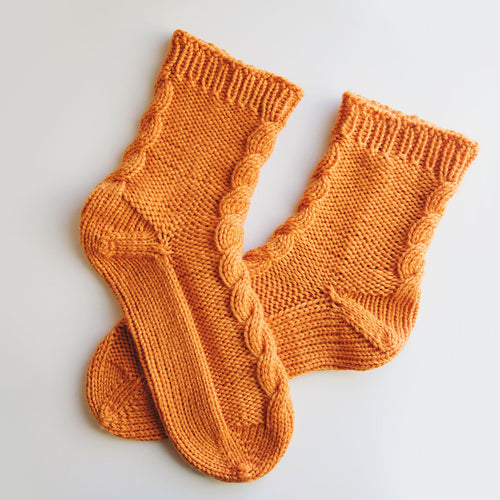 Toe Up Socks Knitting Pattern - Toasty Warm Autumn Socks - Leelee