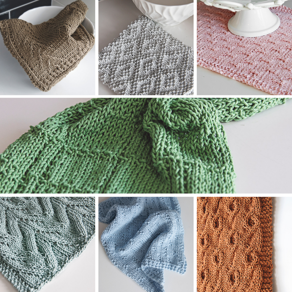 Hand-knitted Cotton Hand Towels, Guest Towels, Kitchen Towels, Knit Hand  Towel. 