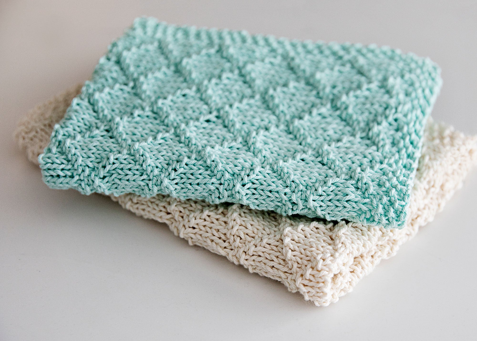 Modern Knit Dish Towel Pattern - Leelee Knits - Beginner Friendly