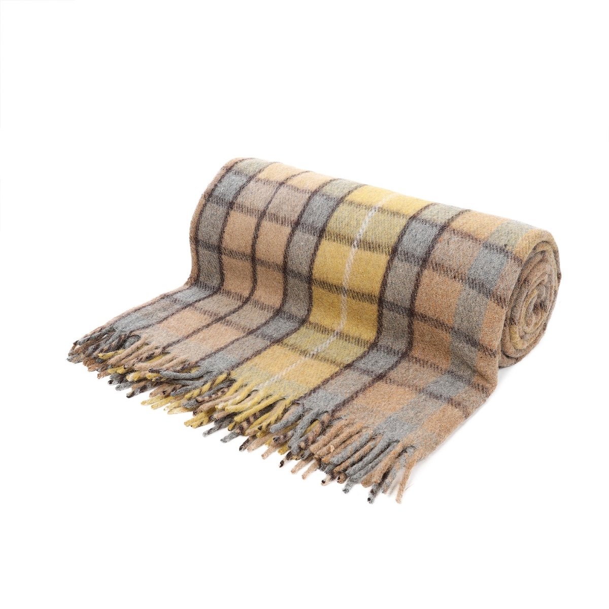 Buchanan Natural Small Blanket  Recycled Wool Tartan Blankets Online