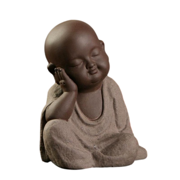 Statuette Bebe Bouddha En Argile Repos Statue Du Monde