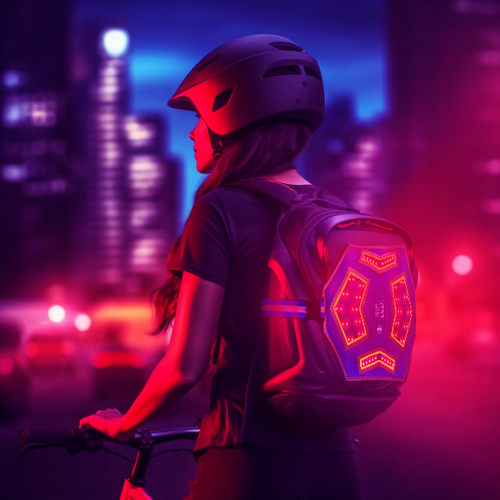 Led clignotant vélo pack gilet réfléchissant sac à dos w