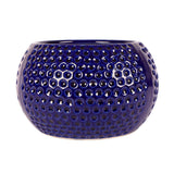 Justoriginals Big Dot Bowl Ceramic Flower PotColor:Navy Blue)
