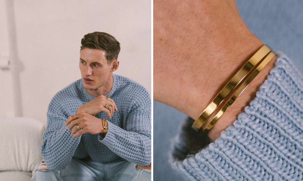 Men's Timeless Gold Cuff Bracelets for Autumn Winter Styling