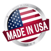 MADE IN USA round logo with flag