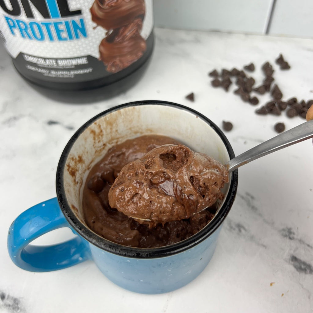 1-minute protein chocolate lava cake