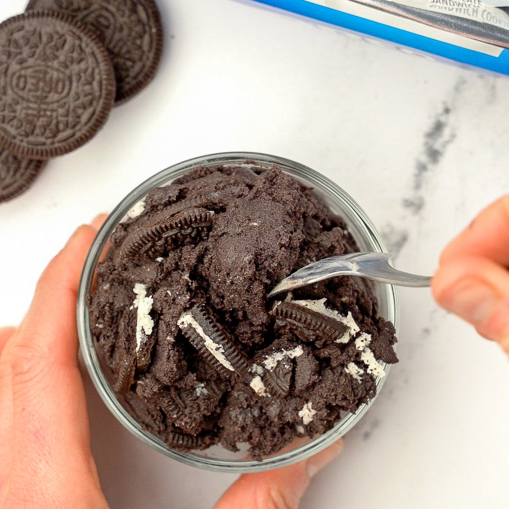 oreo protein cookie dough overhead