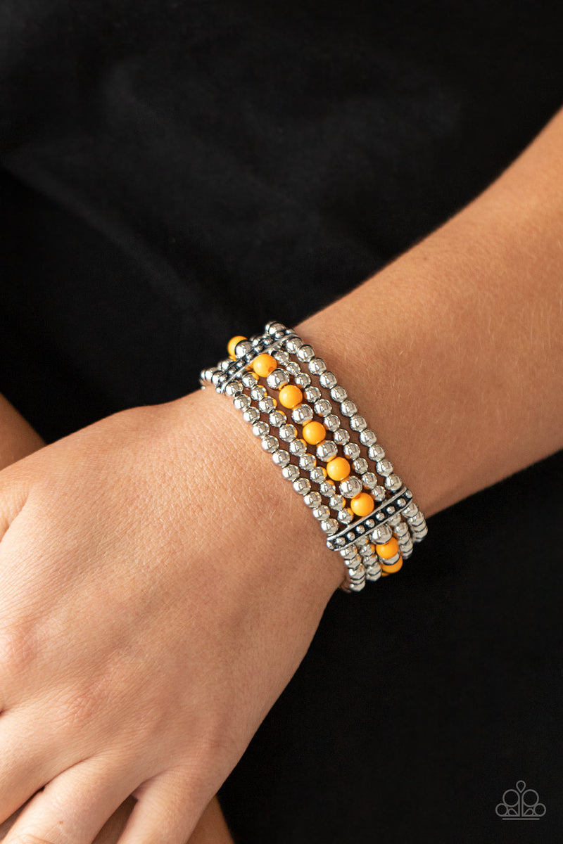 Gloss Over The Details - Orange Bracelet
