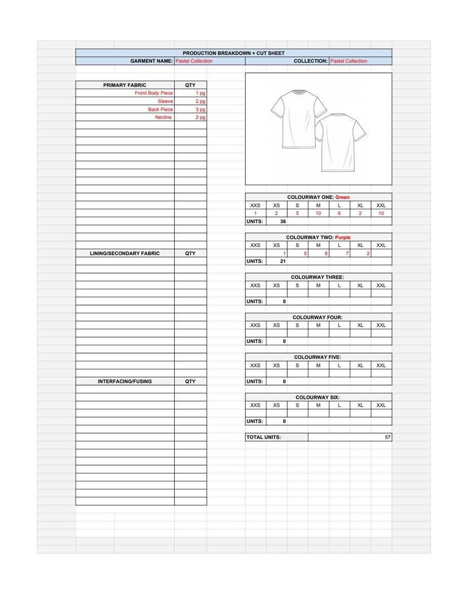 Fashion Tech Pack - Excel Template