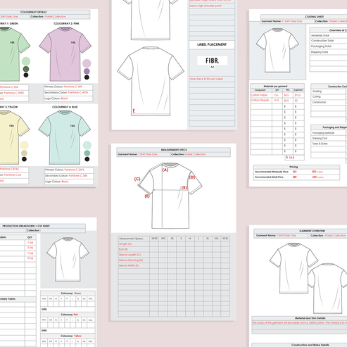 Tech pack, tech pack template, garment technologu, 