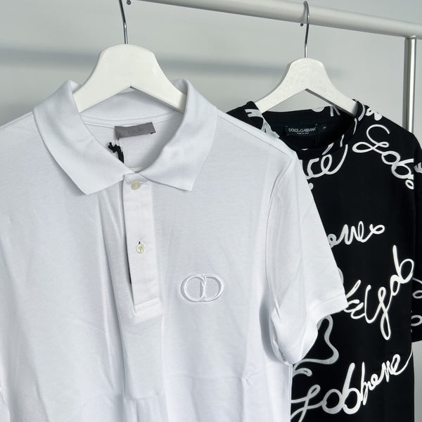 Dior - CD Icon Polo Shirt Black Cotton Piqué - Size L - Men