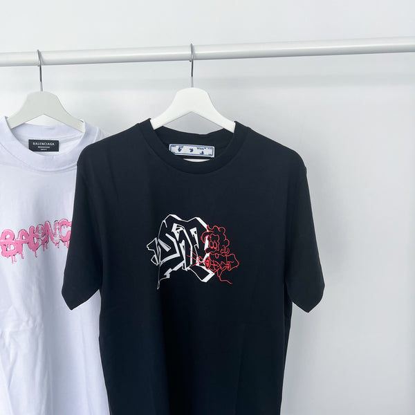 Off-White Embroidered Graffiti Tee