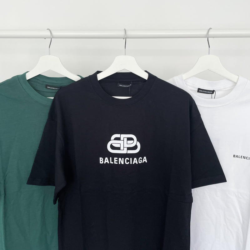 balenciaga logo tee black