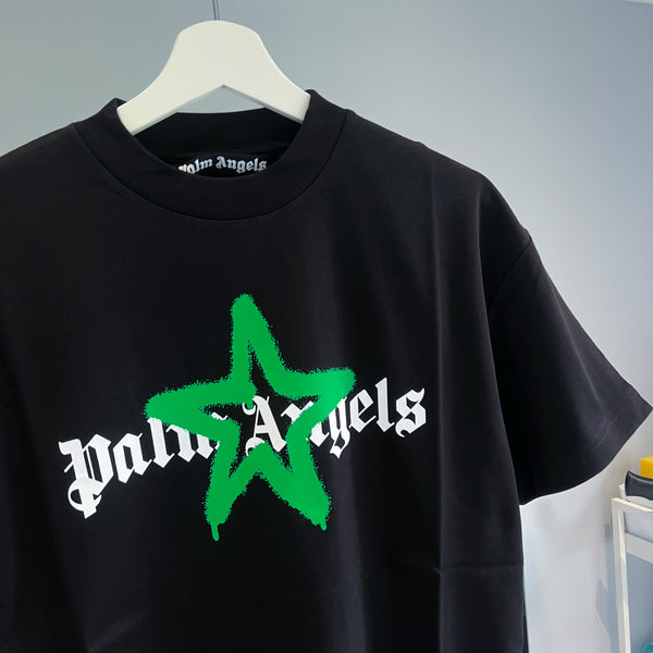 Palm Angels Star Sprayed T-shirt In Black