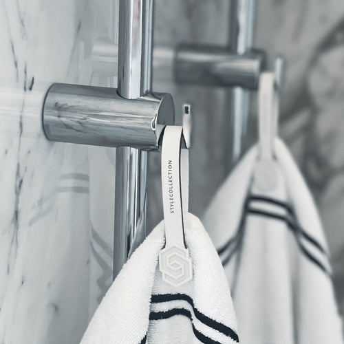 Towel loop clips square set white/white – STYLE COLLECTION HOME