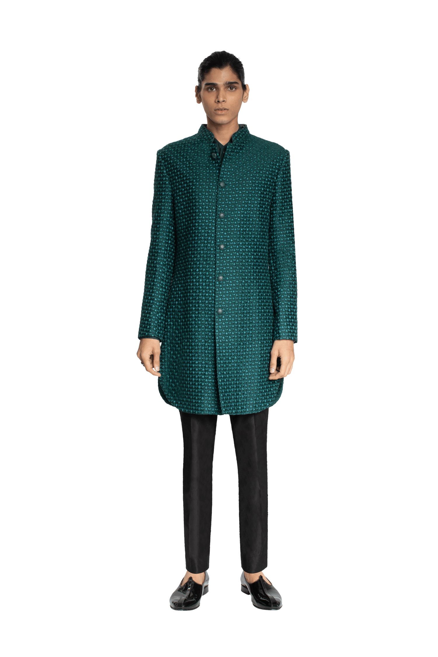 PLANT MULTI BEADED PANELLED COLLARLESS JACKET – Kunal Rawal