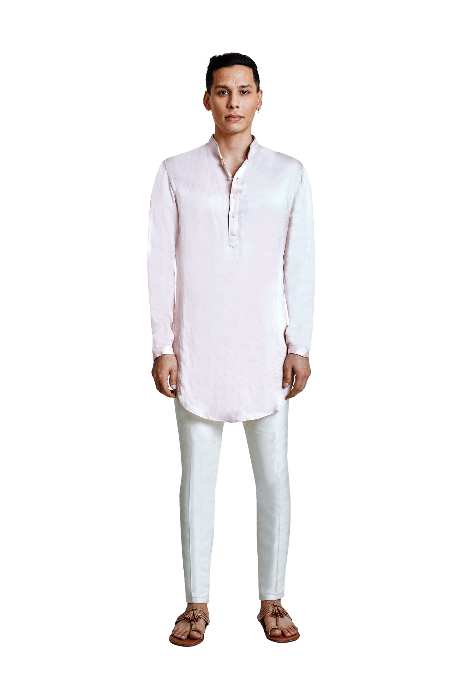 Men's Silk Pathani Gold Kurta Gold Blend Pant With Solid Pink Nehru Jacket  set - kuta