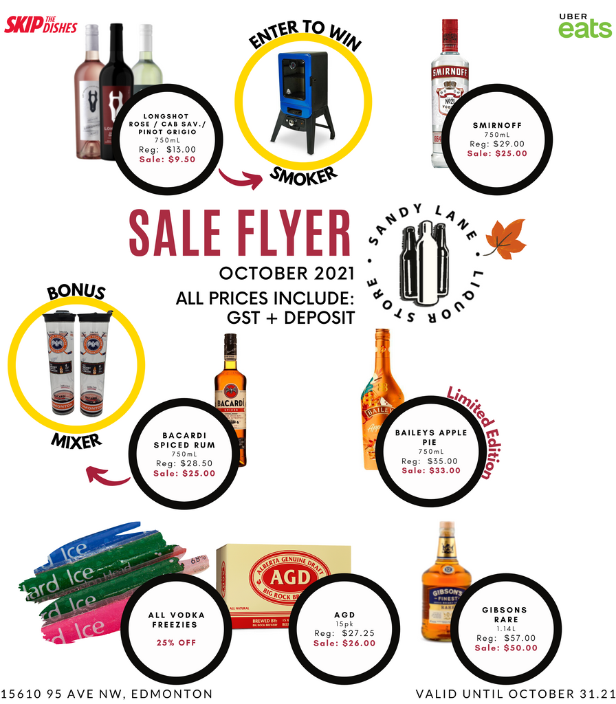 EDMONTON ONLINE LIQUOR STORE FLYER OCTOBER 2021