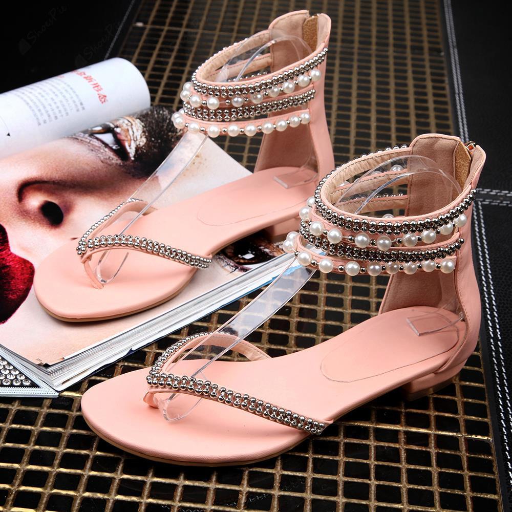 Beading Rhinestone Thong Women's Flat Flops Sandals – Oh Yours Fashion