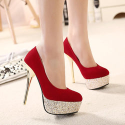 red prom high heels