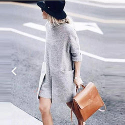 gray sweater dress outfit