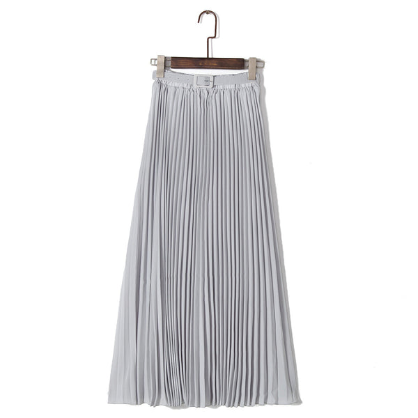 Pure Color Chiffon Pleated Big Long Skirt – Oh Yours Fashion