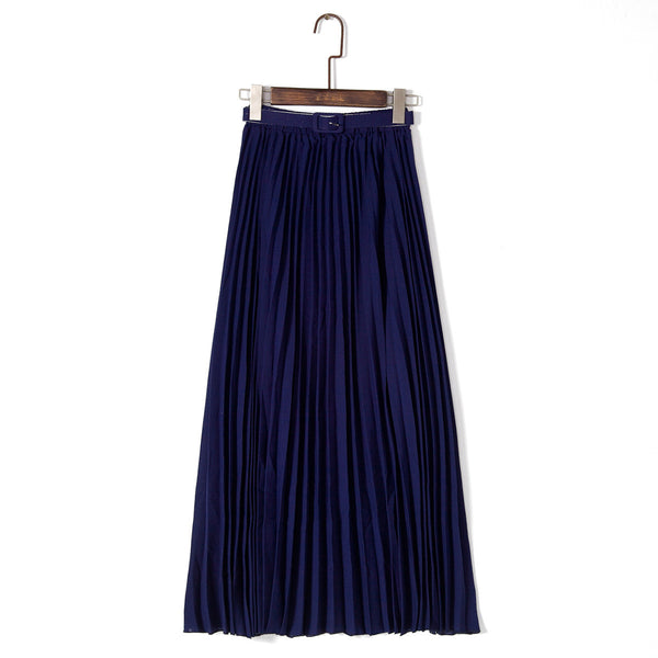 Pure Color Chiffon Pleated Big Long Skirt – Oh Yours Fashion