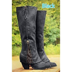 low heel knee boots