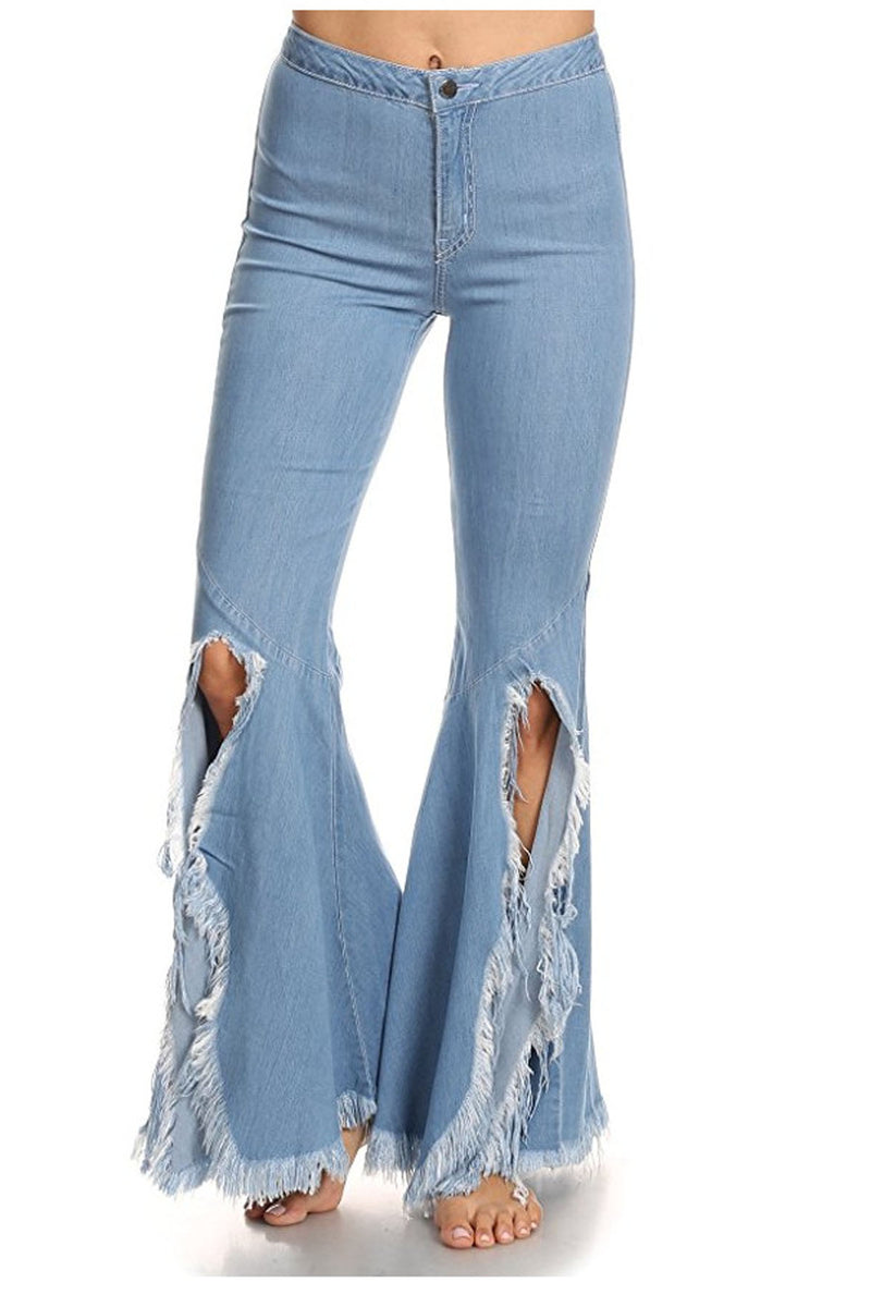 split color jeans